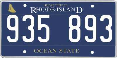 RI license plate 935893