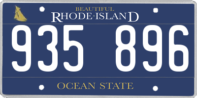 RI license plate 935896