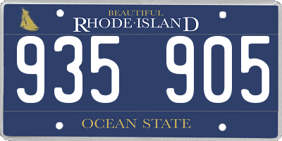 RI license plate 935905
