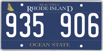 RI license plate 935906