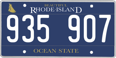 RI license plate 935907