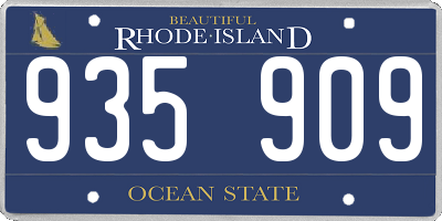 RI license plate 935909
