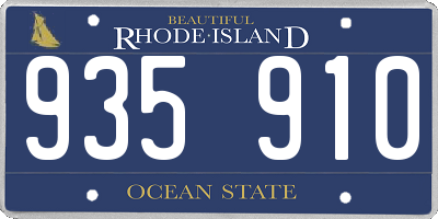 RI license plate 935910