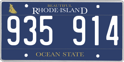 RI license plate 935914