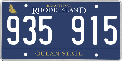 RI license plate 935915