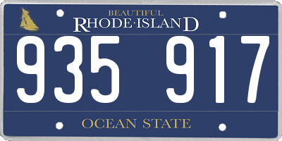 RI license plate 935917