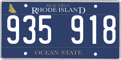 RI license plate 935918
