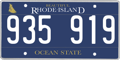 RI license plate 935919