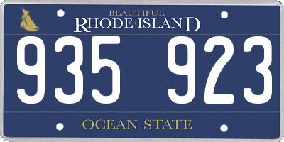 RI license plate 935923