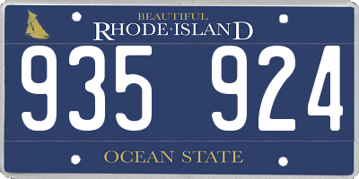 RI license plate 935924