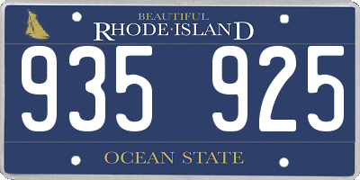 RI license plate 935925