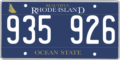 RI license plate 935926
