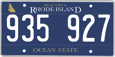 RI license plate 935927