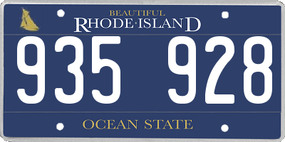RI license plate 935928
