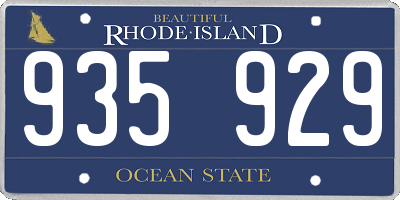 RI license plate 935929