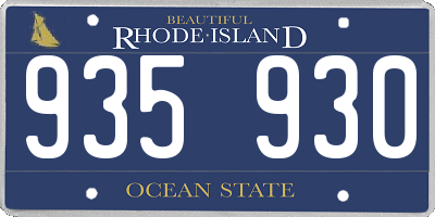 RI license plate 935930