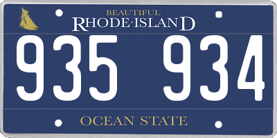 RI license plate 935934