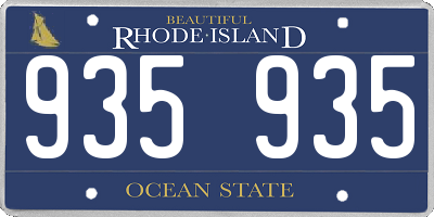 RI license plate 935935