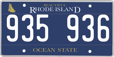 RI license plate 935936
