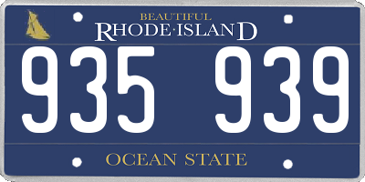 RI license plate 935939