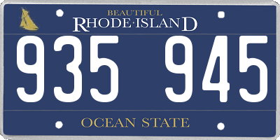 RI license plate 935945