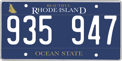 RI license plate 935947