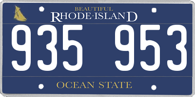 RI license plate 935953