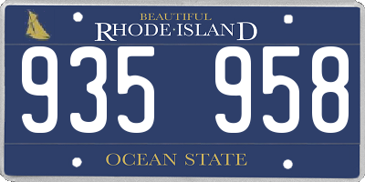 RI license plate 935958