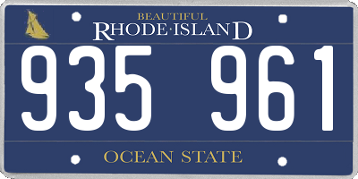 RI license plate 935961