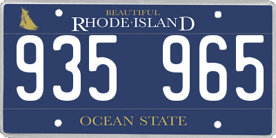 RI license plate 935965