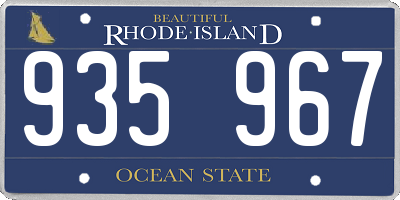 RI license plate 935967