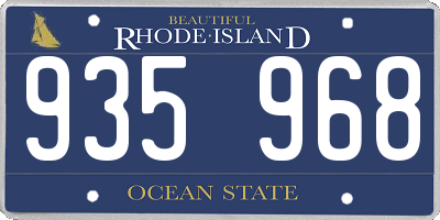 RI license plate 935968