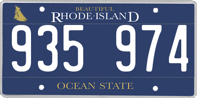 RI license plate 935974