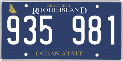 RI license plate 935981