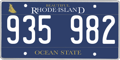 RI license plate 935982