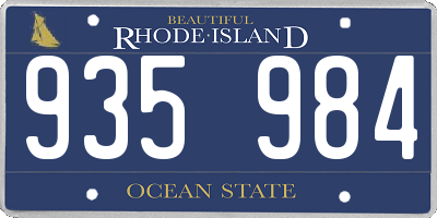 RI license plate 935984