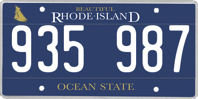 RI license plate 935987
