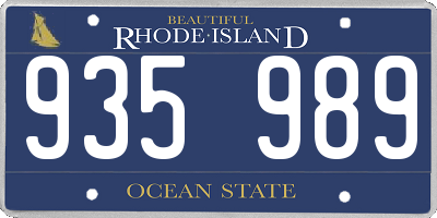 RI license plate 935989