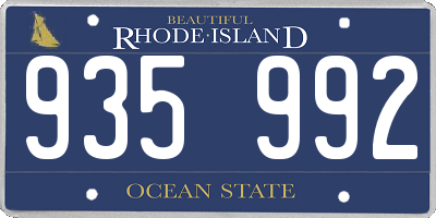 RI license plate 935992