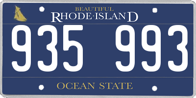 RI license plate 935993