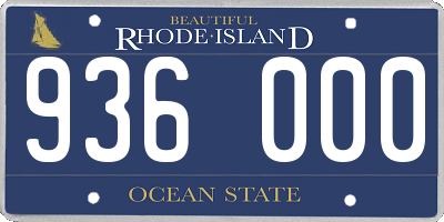 RI license plate 936000