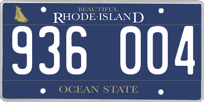 RI license plate 936004