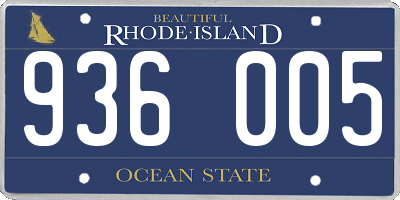 RI license plate 936005