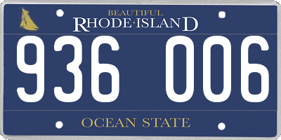 RI license plate 936006