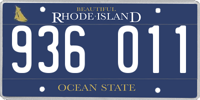 RI license plate 936011