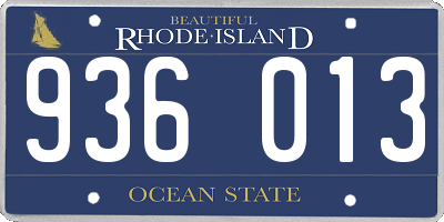 RI license plate 936013