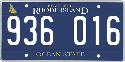 RI license plate 936016