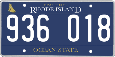 RI license plate 936018