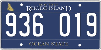 RI license plate 936019