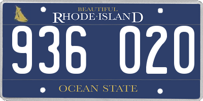 RI license plate 936020